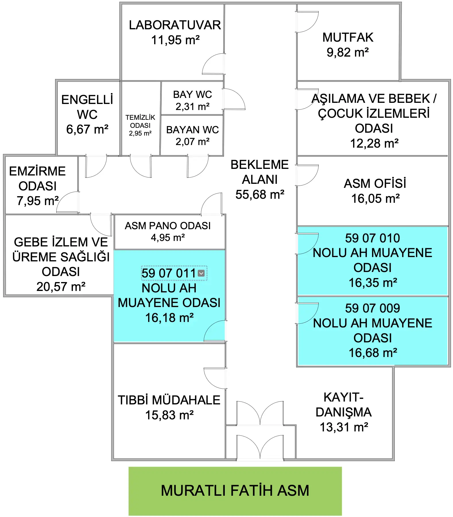 ASM Krokisi - Muratlı Fatih Aile Sağlığı Merkezi Kat Planı